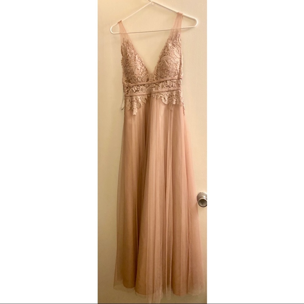 bhldn blush venosa bridesmaid dress